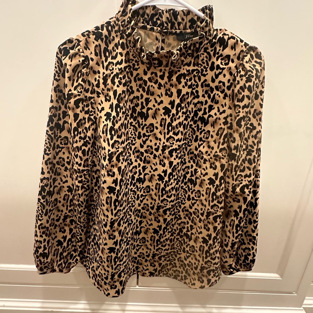 Jcrew xs leopard blouse